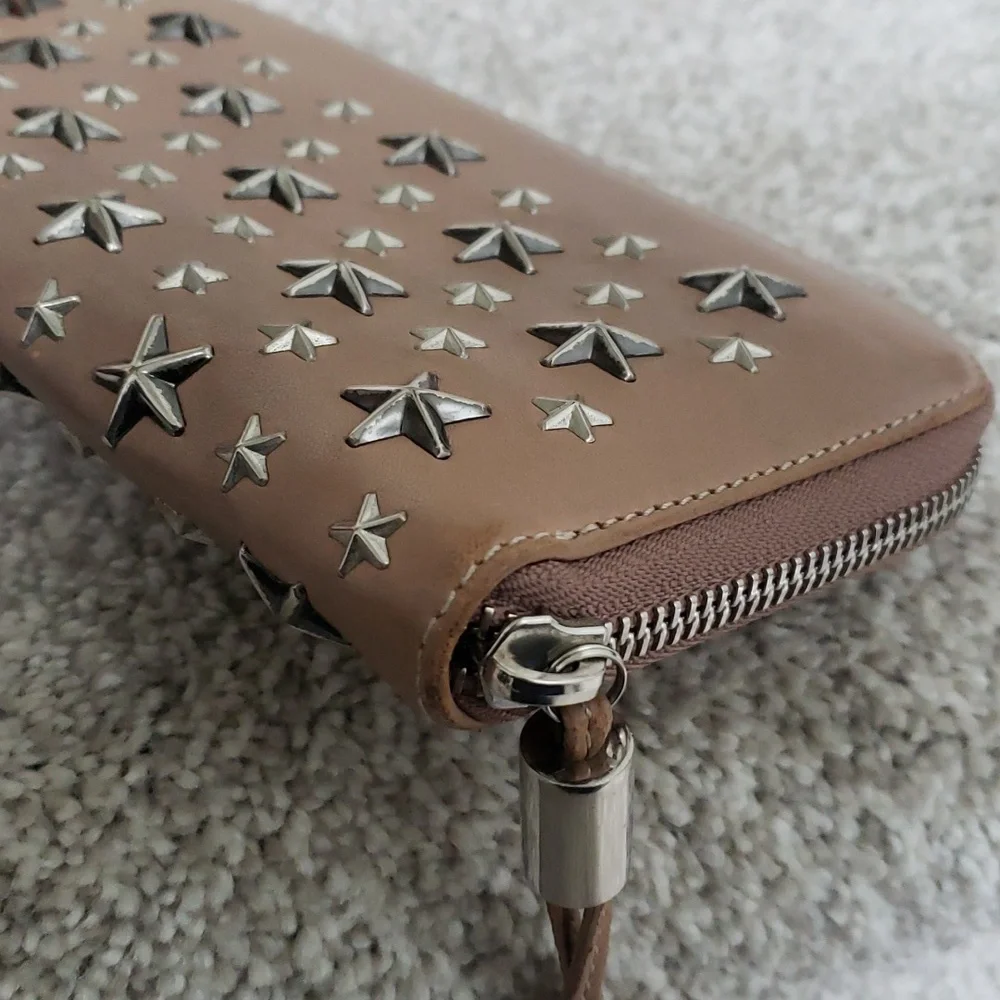 Jimmy Choo ballet pink and silver gunmetal zip wallet Authentic - Picture 3 of 10